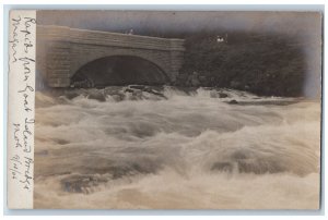 Niagara Falls New York Postcard RPPC Photo Rapids From Goal Island Bridge 1906