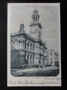 Yorkshire HULL TOWN HALL c1902 Postcard by Valentine