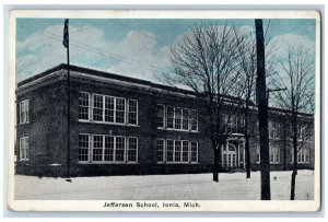 c1910 Jefferson School Exterior Building Ionia Michigan Vintage Antique Postcard