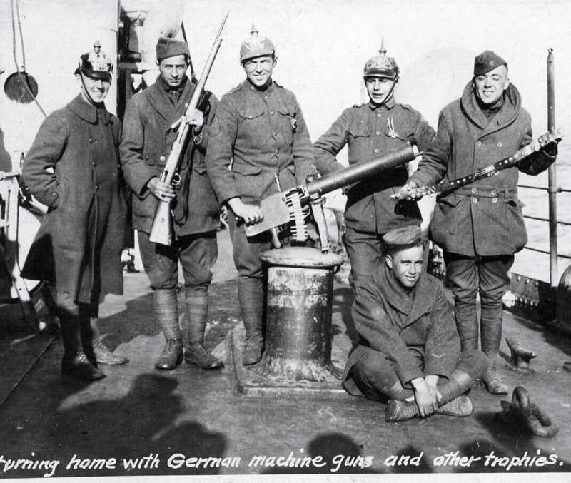 RPPC photo postcard of American artillery soldier WW1 period RPPC photo postcard of American artillery soldier WW1 period