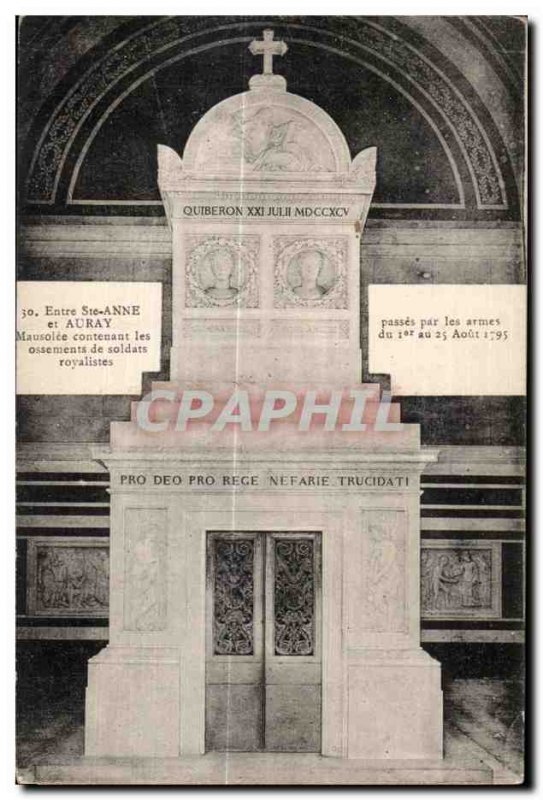 Postcard From Old St. Anne and Auray Mausoleum containing the bones of Royali...