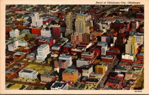 Oklahoma Oklahoma City Aerial View Of The Heart Of The City Curteich