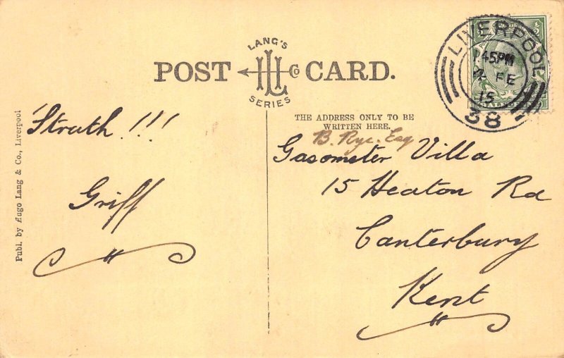 England 1915 Liverpool Cathedral vintage postcard