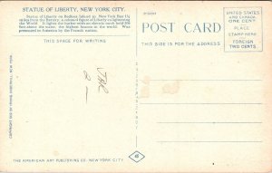 Statue Of Liberty National Landmark Liberty Island New York City DB Postcard 