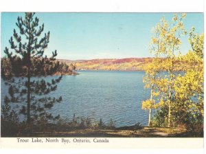 Trout Lake, North Bay, Ontario, 1993 Chrome Postcard, Postal Code Slogan Cancel
