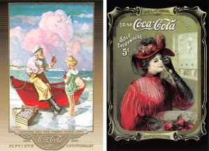 2 ~1999 4¼ X 6 Postcards COCA-COLA  Coke Vintage Advertising  REPRODUCTIONS