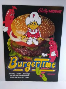 Burger Time Arcade Flyer Original Midway 1982 Retro Video Game Promo 8.5 x 11 