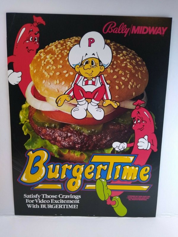 Burger Time Arcade Flyer Original Midway 1982 Retro Video Game Promo 8.5 x 11 