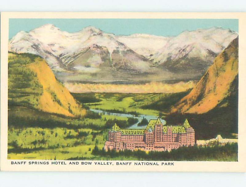 Unused W-Border TOWN VIEW SCENE Banff Alberta AB o1082