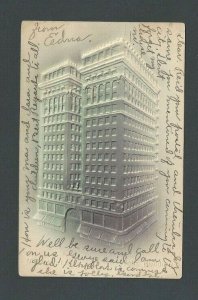 1906 Post Card Milwaukee WI Wells Bldg Grayish Tint Airbrushed Embossed