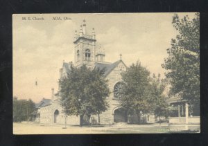 ADA OHIO METHODIST EPISCOPAL CHURCH VINTAGE POSTCARD LUGANBILLE BERNE INDIANA