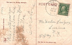 Vintage Postcard 1910's To Greet You Violets Landscape Card Pansies Greetings