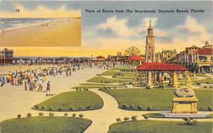 Daytona Beach Florida~View of Races from Boardwalk~Ferris Wheel~Clock Tower~1940