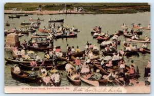 KENNEBUNKPORT, ME Maine ~ SCENE at the CANOE RACES 1906 York County Postcard