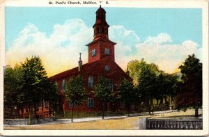 VINTAGE POSTCARD ST. PAUL's CHURCH AT HALIFAX NOVA SCOTIA CANADA c. 1930