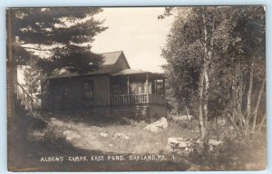 RPPC OAKLAND, Maine ME ~ East Pond ALDEN'S CAMPS ca 1910s-20s Postcard