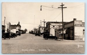 RPPC OCEANSIDE, CA California ~ SECOND STREET SCENE c1910s Havens Postcard