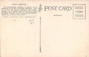 Denver Colorado~Mercy Hospital~Bare Trees in Front~c1910 Postcard