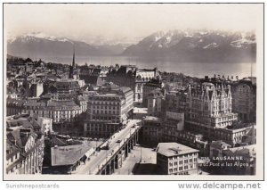 Le Grande Pont et les Alps Lausanne Switzerland Real Photo