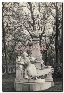 Paris Old Postcard Statue Guy de Maupassant