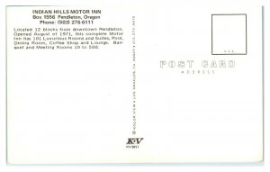 Indian Hills Motor Inn, Pendleton, OR Postcard *6L(2)19