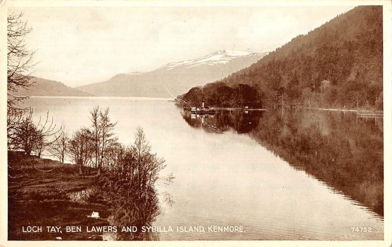 uk12109 loch tay ben lawers and sybilla island kenmore  scotland  real photo  uk