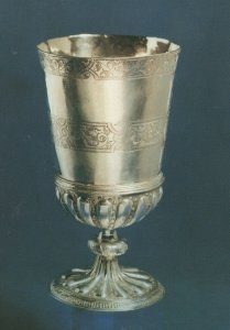 Elizabethan Antique Silver Communion Chalice Oxford North Gate Postcard