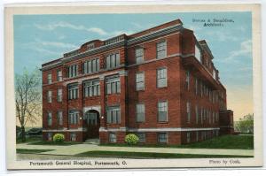 General Hospital Portsmouth Ohio 1920c postcard