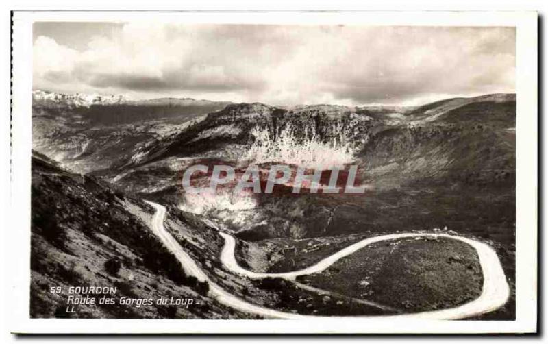 Old Postcard Gourdon Gorges du Loup Route