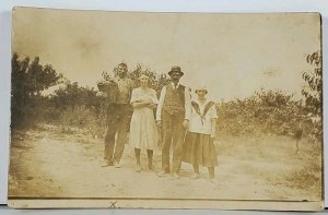 RPPC Family Posing in Garden For Photo Hagerstown Md Family Est Postcard K2