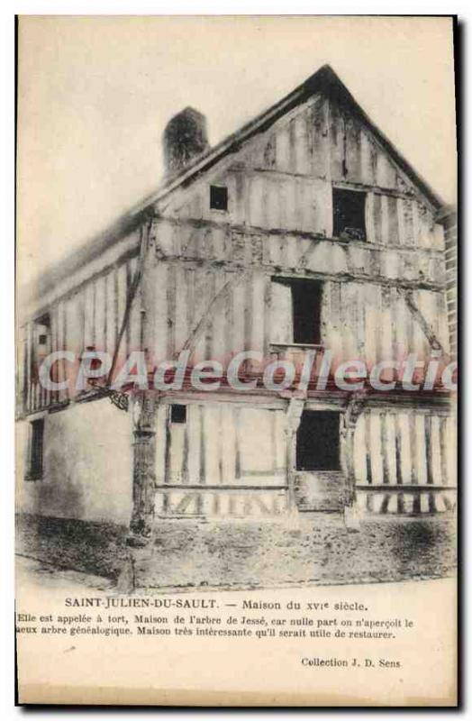 Postcard Old Saint Julien du Sault House the XVI century