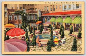 1941 Patio At Traymore Hotel Atlantic City New Jersey Hostelry Posted Postcard