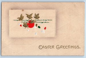 Dodge Nebraska NE Postcard Easter Greetings Baby Chicks Eggs Pipe Berry c1910's