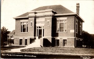 RPPC Public Library, Neligh NE c1919 Vintage Postcard K79