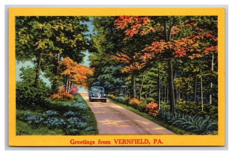 Generic Scenic Greetings Vernfield PA Dealer Sample UNP LInen Postcard M20