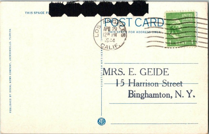 Riverside Junior High School Jacksonville Florida Postcard