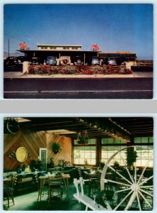 2 Postcards SANTA MARIA California CA~ Roadside RICK'S DRIVE IN Restaurant 1940s