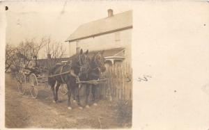 E67/ New Cumberland Ohio RPPC Postcard 1910 Tuscarawas County Horse Wagon