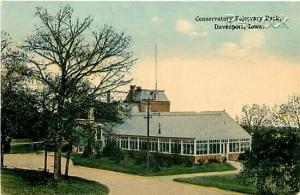 IA, Davenport, Iowa, Conservatory Fejervary Park, Rock Island Post Card No. 111