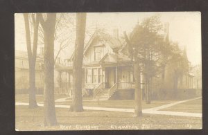 RPPC EVANSTON ILLINOIS RESIDENCE STREET SCENE VINTAGE REAL PHOTO POSTCARD