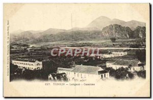 Old Postcard Tonkin Lang Son Army Barracks