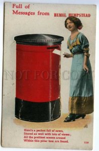 430419 UK HEMEL HEMSREAD Post box Vintage RPPC w/ folding 12 views