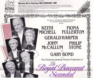 The Royal Baccarat Card Game Scandal York Theatre Poster