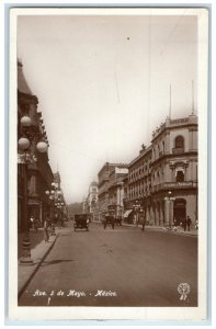 c1920's Avenue S De Mayo Mexico City Mexico Unposted RPPC Photo Postcard