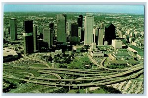 Houston Texas TX Postcard Aerial Skyline Girl Scouting National Convention c1960