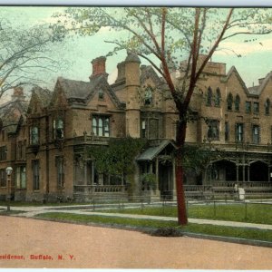 1910s Buffalo, New York Millard Fillmore Residence Litho Photo Postcard News A27