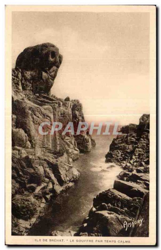 Old Postcard Ile de Brehat The Chasm by Quiet Time