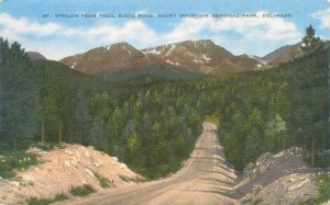 1955  Rocky Mountains Colorado  Mt Ypsilon from Trail Ridge Road Linen Postcard