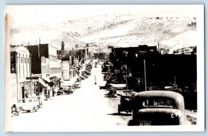 Cripple Creek Colorado CO Postcard RPPC Photo Main Street View Cars c1940's