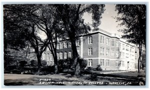 Waverly Iowa IA Postcard RPPC Photo Luther Hall Wartburg College c1940's Vintage